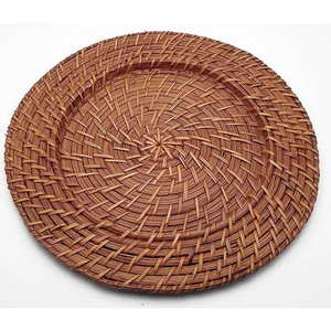 Placas de cargador de ratán tejidas a mano ecológicas, ideales para decoración rústica de bodas y mesas de fiesta - Product Image 6