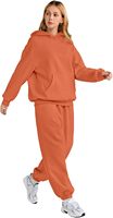 Ensemble survêtement décontracté deux pièces pour femme : sweat à capuche et pantalon en molleton de coton doux, respirant et confortable