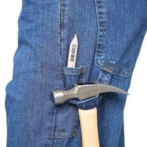 กางเกงยีนส์แบบมีห่วงรูปค้อนสำหรับผู้ชายชุดใส่ทำงานสำหรับงานหนักสไตล์ที่มีประโยชน์ - Product Image 4