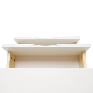 Mesa de Noche Infantil Van Hue Furniture - 2 Cajones, Almacenamiento de Madera Blanca, Diseño Tallado en Forma de S, Precio de Fábrica - Product Image 4