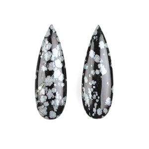 Obsidiana Natural Premium en Forma de Pera de 10x30mm, Gema Suelta Tipo Briolette para Fabricación de Joyería DIY - Product Image 1