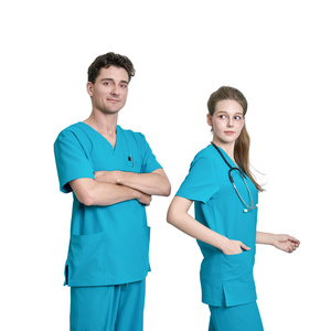 ชุดยูนิฟอร์มพยาบาลแบบใหม่ขายดีที่สุด ชุดสครับทางการแพทย์ ออกแบบได้ตามต้องการ พร้อมแจ็คเก็ต ชุดยูนิฟอร์มแพทย์ โรงงานผลิตยูนิฟอร์ม FMF - Product Image 1