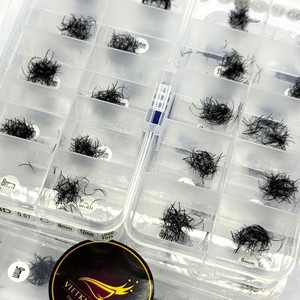 Extensions de cils thermocollées en éventails, mélange 3D-20D, tailles 7-20mm, courbures C/D/M/L, cheveux synthétiques, emballage personnalisé - Product Image 5