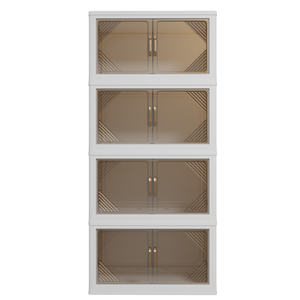 Scatola portaoggetti pieghevole trasparente da 383 QT, 25,6 pollici di larghezza, a 4 livelli, grande capacità, organizer portatile per armadio, facile accesso, salvaspazio - Product Image 3