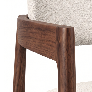 Silla de Comedor Escandinava de Madera de Teca con Cojín Tapizado en Tela, Sillón Moderno para Comedor, Muebles para el Hogar - Product Image 6