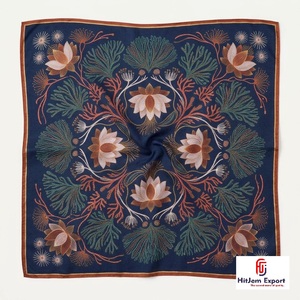 Luxury Womens Printed <b>Silk</b> <b>Scarf</b> Custom Lightweight <b>Square</b> Headscarf OEM ODM Manufacturer Corsica Custom Fabric Products - Product Image 5