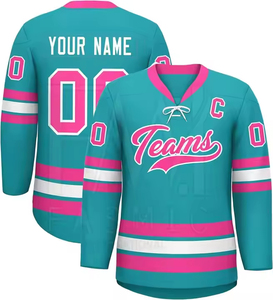 Camiseta de Hockey sobre Hielo Personalizada con Bordado e Impresión de Logos, Uniforme Deportivo para Equipos Adultos, Sublimada, de Secado Rápido y Absorción de Humedad - Product Image 2