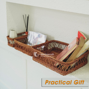 Ensemble de paniers de rangement vintage en rotin écologique, organisateur tressé circulaire, pour garde-manger, salle de bain, rangement polyvalent, cadeau pratique pour la maison - Product Image 2