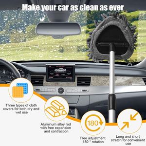 Lavavetri per Auto con Manico Estensibile e 3 Panni in Microfibra Lavabili e Riutilizzabili, Strumento per la Pulizia del Parabrezza per Auto Australiane - Product Image 4