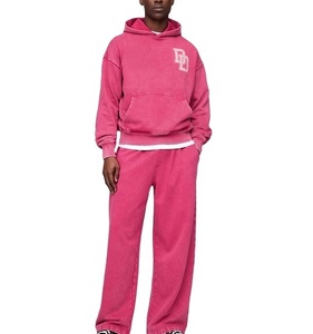 Ensemble de survêtement tendance pour homme, effet délavé à l'acide, idéal pour l'entraînement sportif et les tenues décontractées. - Product Image 1