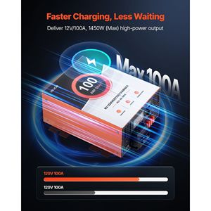 Convertidor de Energía para RV de 100 Amperios, Cargador de Batería Inteligente Multietapa, Convertidor de 110V AC a 12V DC, 13V, 16.5V para Sistemas Eléctricos de RV - Product Image 2