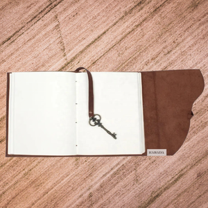 Antique Key Leather Bound Journal Travel Dairy Handmade Wood-free White Cotton Rug Paper Leather Customized Logo Spiral Journal - Product Image 4