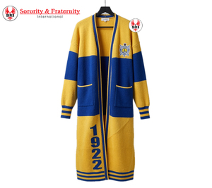 Sigma Gamma Rho Thick Custom Fraternities Sorority Women's Casual Knitted Premium Quality <b>Cardigan</b> <b>Sweater</b> V Neck Flare - Product Image 1