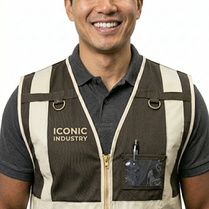 Gilet de sécurité pour homme en polyester respirant, imperméable, à séchage rapide, réfléchissant et haute visibilité, avec poches multifonctionnelles, vêtements de travail - Product Image 5