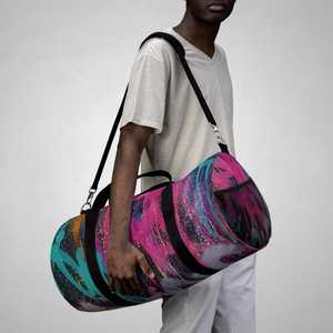 Sac de voyage décontracté grande capacité en polyester avec fermeture éclair, imprimé abstrait coloré, style Protect Style Apparel - Product Image 5