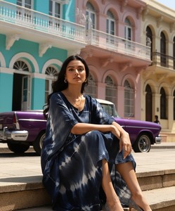 High Quality Designer Rayon <b>Kaftan</b> Tie Dyed Solid <b>Summer</b> Daily Wear Regular Fit O-Neck Best Price by Supplier - Product Image 4