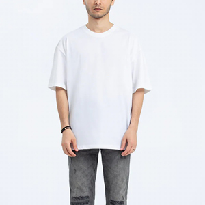 เสื้อยืดโอเวอร์ไซส์สีขาวสำหรับผู้ชาย แขนสั้น คอกลม สไตล์ลำลอง ผ้าฝ้าย 100% ระบายอากาศได้ดี ดีไซน์รักษ์โลก - Product Image 6
