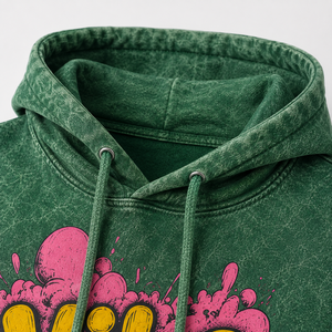 Sweat à capuche ample pour homme en coton épais de qualité supérieure, teinture vintage, broderie personnalisée, streetwear, vente en gros - Product Image 4