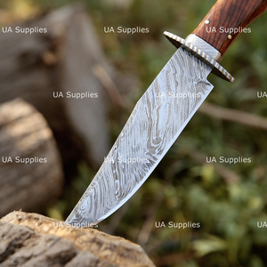 Couteau de chasse et de camping en acier Damas forgé à la main, lame de 15 pouces, manche en bois, épaisseur de lame de 0,5 mm, personnalisable OEM - Product Image 5