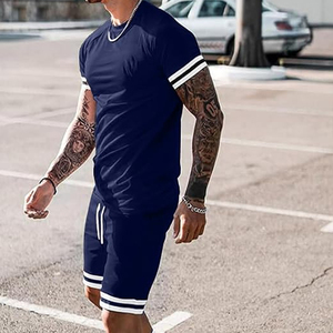 Men Summer Outfit Manufacturer 2 Piece Cotton T Shirt Cargo Shorts OEM <b>Bulk</b> Custom Logo Supply - Product Image 4