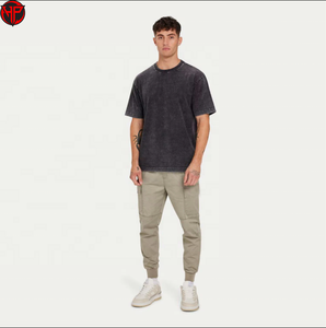 Pantalones Cargo de Lona de Algodón de Cintura Alta para Hombre, Talla y Logotipo Personalizados, Pantalones de Trabajo Utilitarios con Múltiples Bolsillos y Estilo Desgastado - Product Image 1