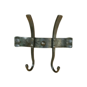 Porte-manteau mural double en métal doré poli, style vintage, robuste, pour serviettes et clés, accessoire de salle de bain - Product Image 6