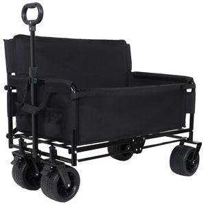 Carrito Plegable Convertible 3 en 1, Resistente, Capacidad de Carga de 500 lb, 180 L, Carretilla Todoterreno con Asiento de Banco y Almacenamiento, Carrito para Acampar - Product Image 1