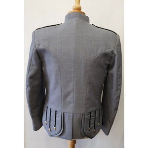 Traditional Scottish Grey Doublet Style Jacket Piper Drummer Jacket and Vest Wholesale 2026 - Product Image 3