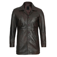 Manteau en cuir véritable pour homme, coupe ajustée, imperméable, respirant, écologique, style blazer, tissé, personnalisé, pour l'hiver