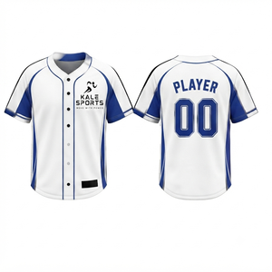 Maillot de baseball Kale Sports noir, or et blanc, imprimé par sublimation, anti-humidité, manches courtes, coupe classique, unisexe adulte - Product Image 5