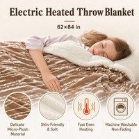 Couverture chauffante électrique Queen Size 220V Prise EU Lit double Flanelle Sherpa 10 réglages de chaleur Lavable en machine
