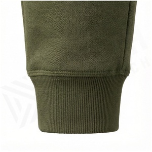 <b>Women</b> Olive Green Hooded <b>Zip</b>-Up Sweatshirt With Side Pockets Full Sleeve Casual Tracksuit <b>Top</b> Autumn Midweight Cotton Jacket - Product Image 6