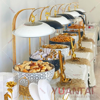 Fünf-Sterne-Hotel Luxus Gold Chafing Dishes Speisenwärmer Set Buffet Catering Edelstahl Hängender Chafing Dish
