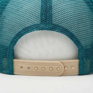 Casquette de camionneur turquoise avec logo lettre A en relief, 6 panneaux, maille, réglable, unisexe, décontractée - Product Image 6