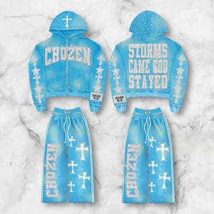 Pantalones de Chándal con Cierre de Cremallera para Hombre, Diseño Vintage con Lavado Ácido y Pedrería, Calidad Premium 2026 - Product Image 3