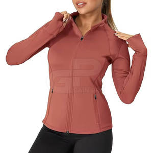 Chaqueta de yoga elegante para mujer, con cremallera completa, tela transpirable y ligera, corte ajustado, para gimnasio y correr. - Product Image 2