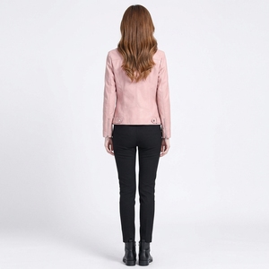 Chaqueta de Cuero Sintético PU para Mujer, Estilo Urbano y Motociclista, Nueva Colección, Precio de Fábrica, Lisa y sin Estampado - Product Image 4