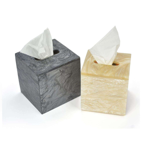 Moderna Caja de Pañuelos de Resina con Aspecto de Mármol, Duradera, Cuadrada, Decorativa, con Diseño de Color Personalizado, Accesorio de Baño - Product Image 2