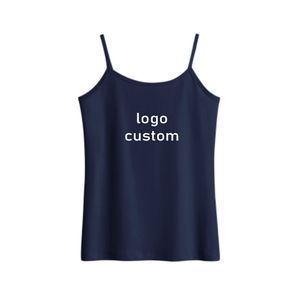 Débardeur côtelé décontracté pour femme, personnalisable, uni, sexy, avec bretelles spaghetti, respirant, avec logo et design sur mesure - Product Image 5