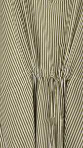 Robe kaftan en coton rayé vert olive pour femme, tenue de plage, vêtement d'été - Product Image 3