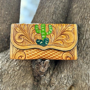 Nouveaux cheveux usinés fabriqués à la main occidentaux sur le sac à main en cuir de fourrure de peau et pochette en cuir usiné à fleurs en relief ensembles combinés de vente chaude - Product Image 3