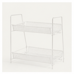 Space-Saving 2-Tier Metal Wire Mesh <b>Kitchen</b> Organizer Rack Countertop Spice Rack & <b>Pantry</b> Storage Shelf for Home - Product Image 2
