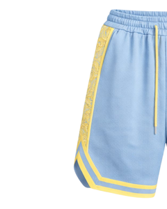 Pantalones Cortos de Baloncesto para Hombre, Color Azul Claro y Amarillo, Transpirables, de Secado Rápido, para Deportes, Gimnasio, Entrenamiento, Correr, Fabricante OEM Personalizado - Product Image 3