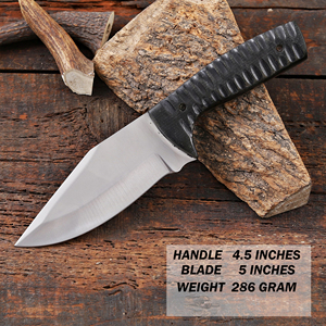 Couteau de chasse industriel à lame fixe Timber Steel Enterprises, pointe clip, acier inoxydable, manche en bois, étui en cuir marron, garantie 1 an - Product Image 6