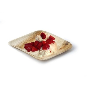 Nouvelles assiettes biodégradables en feuilles de palmier Areca, design carré de 8 pouces, pour événements religieux, repas communautaires, gâteaux d'anniversaire, fêtes - Product Image 1