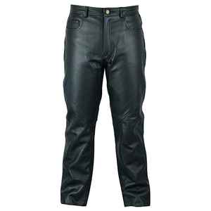 Plus Size Women's Black Leather Look Moto Biker Pants Straight Fit High Waist Full Length Autumn Style Casual Streetwear - Product Image 1