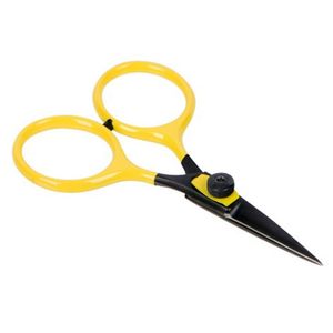 Ciseaux à mouches en acier inoxydable de 4 pouces avec logo personnalisé, lames pointues et manches jaunes pour la pêche à la mouche - Product Image 2