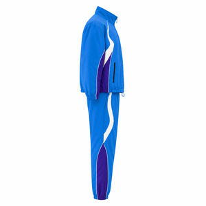 Custom Made Unisex Polyester/Nylon Casual Tracksuit Set Zip-Up <b>Jacket</b> Jogger Pants Solid Pattern Design Windproof Wholesale Rate - Product Image 2