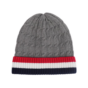 New Winter Breathable Ribbed Knit <b>Beanie</b> with Classic 3-Color Panel Fleece-<b>Lined</b> Thickened Insulated Unisex Hat - Product Image 1