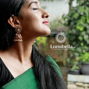 24K Gold Plated Pearl Stud Jhumka Earrings-Ethnic Religious Charm Earrings - Product Image 4